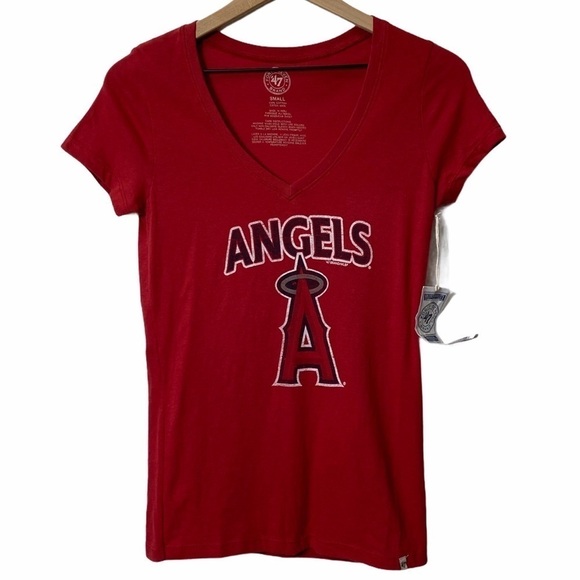 ANGELS Red Short Sleeve Women Small Shirt NEW WITH TAGS - Picture 1 of 5